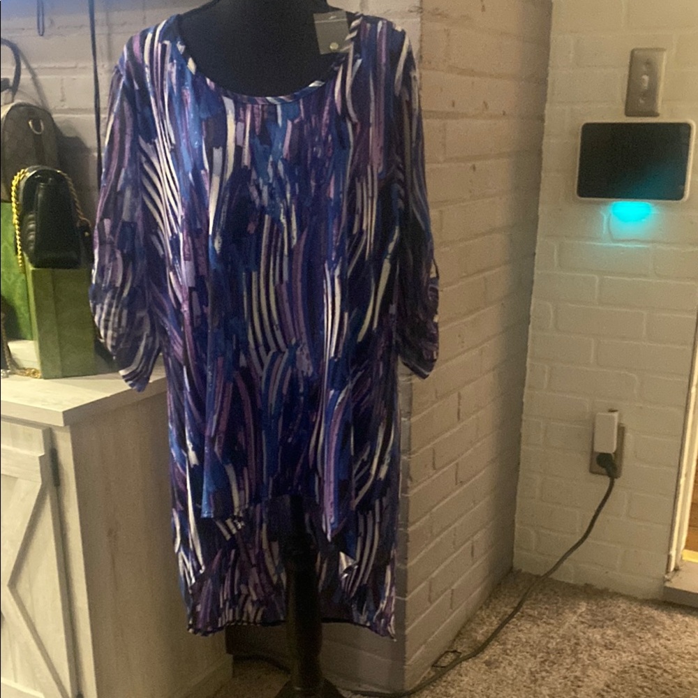 Colorful Abstract Print Blouse